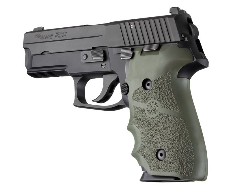 Sig P228, P229 & M11-A1 OverMolded Rubber Finger Groove Grip OD Green Hogue 28001